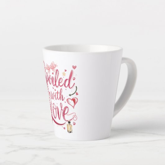 Elegant Red Script with Champagne Latte Mok (Rechterhoek)