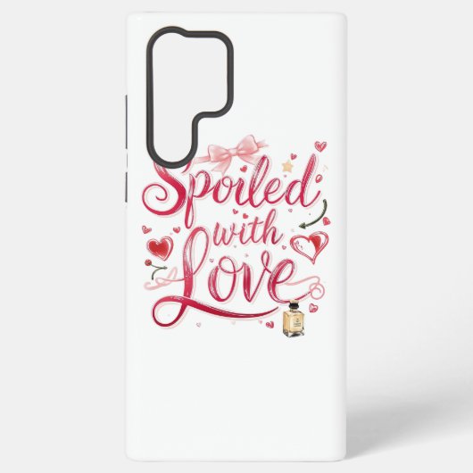 Elegant Red Script with Champagne Samsung Galaxy Hoesje (Achterkant)
