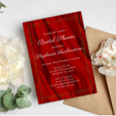 Elegant Red Silk Vrijgezellenfeest Kaart