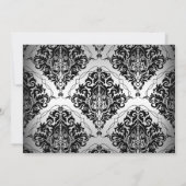 Elegant Red Silver Damask & Jewel Vrijgezellenfees Kaart (Achterkant)