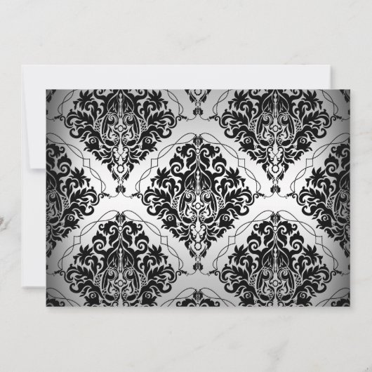 Elegant Red Silver Damask & Jewel Vrijgezellenfees Kaart (Achterkant)