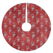 Elegant Red Silver Glitter Candy Candes Kerstmis Kerstboom Rok (Voorkant)