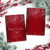 Elegant Red Silver Glitter-kerstfeest Kaart