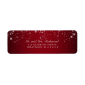 Elegant Red Silver Glitter Label (Voorkant)