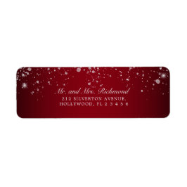 Elegant Red Silver Glitter Label
