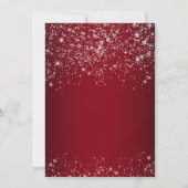 Elegant Red Silver Glitter New Years Eve Party Kaart (Achterkant)