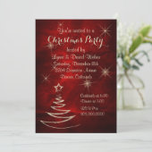 Elegant Red Silver-kerstfeest Kaart (Staand voorkant)