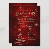 Elegant Red Silver-kerstfeest Kaart (Voorkant / Achterkant)