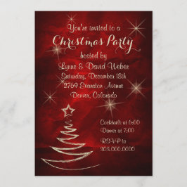 Elegant Red Silver-kerstfeest Kaart