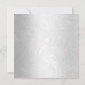 Elegant Red & Silver Masquerade 21st Invite Kaart (Achterkant)