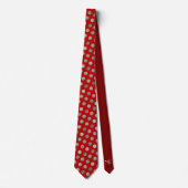 Elegant Red & Silver Polka Dot Moderne Kerstmis Stropdas (Voorkant)