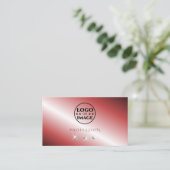 Elegant Red Silver Sparking Diamonds met Logo Visitekaartje (Staand voorkant)