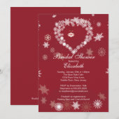 Elegant Red Snowflake Heart Winter Vrijgezellenfee Kaart (Voorkant / Achterkant)