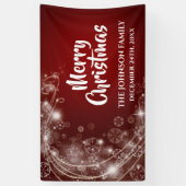 Elegant Red Snowflake kerstbanner Spandoek (Verticaal)