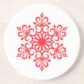 Elegant Red Snowflake Onderzetters (Voorkant)