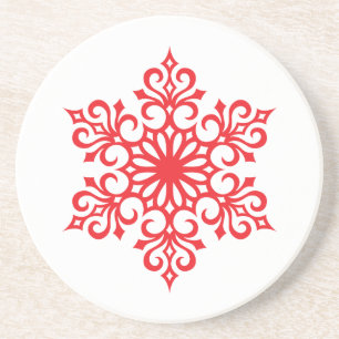 Elegant Red Snowflake Onderzetters