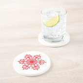 Elegant Red Snowflake Onderzetters (Zijkant)