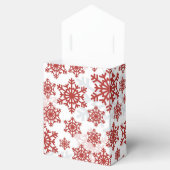 Elegant Red Snowflake Pattern op White Kerstmis Bedankdoosjes (Geopend)
