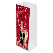 Elegant Red Sparkle Champagne Wine Paper Bag Wijn Cadeautas (Achterkant Gekanteld)