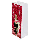Elegant Red Sparkle Champagne Wine Paper Bag Wijn Cadeautas (Voorkant Gekanteld)