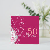 Elegant Red Square Invitation Kaart (Staand voorkant)