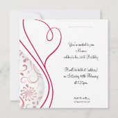 Elegant Red Square Invitation Kaart (Achterkant)