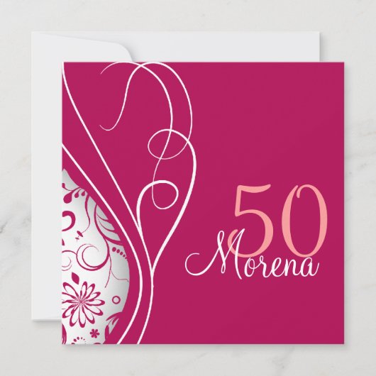 Elegant Red Square Invitation Kaart (Voorkant)