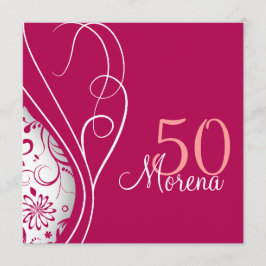 Elegant Red Square Invitation Kaart