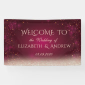 Elegant Red Stippen Bokeh Wedding Banner (Horizontaal)