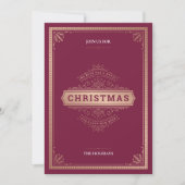 Elegant Red Style Kerstparty Kaart (Voorkant)