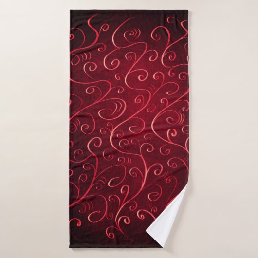 Elegant Red Swirl Pattern Badhanddoek (Badhanddoek)