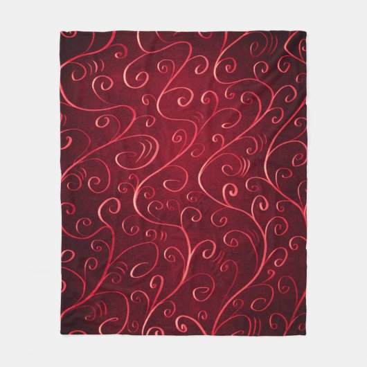 Elegant Red Swirl Pattern Fleece Deken (Voorkant)