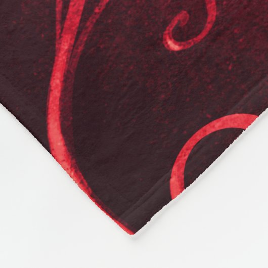 Elegant Red Swirl Pattern Fleece Deken (Hoek)