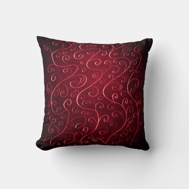 Elegant Red Swirl Pattern Kussen (Voorkant)