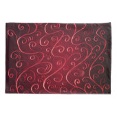 Elegant Red Swirl Pattern Kussensloop (Achterkant)