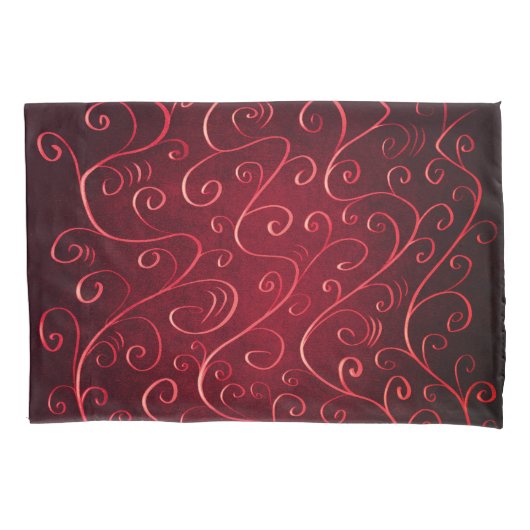 Elegant Red Swirl Pattern Kussensloop (Voorkant)