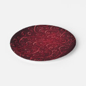 Elegant Red Swirl Pattern Papieren Bordje (Gekanteld)