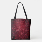 Elegant Red Swirl Pattern Tote Bag (Achterkant)