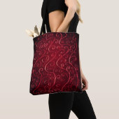 Elegant Red Swirl Pattern Tote Bag (Dichtbij)