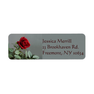 Elegant red tea roos return address label
