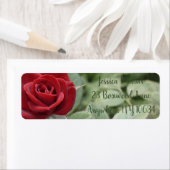 Elegant red tea roos return address label (Insitu)