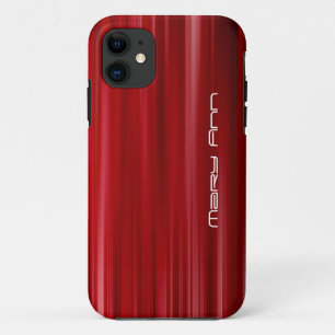 Elegant Red Texture Custom Name Case-Mate iPhone Case