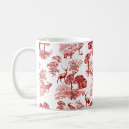 Elegant  Red Toile Deer in Woodland Koffiemok