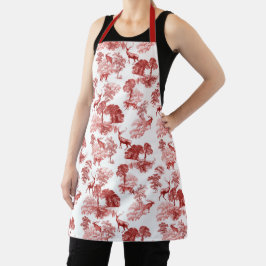 Elegant  Red Toile Deer in Woodland Schort