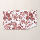 Elegant Red Toile Deer Patroon Bad Handdoek (Handdoek)
