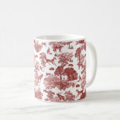 Elegant  Red Toile Fox Rabbits in Woodland Koffiemok (Voorkant rechts)