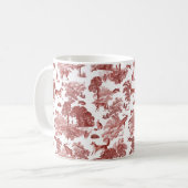 Elegant  Red Toile Fox Rabbits in Woodland Koffiemok (Voorkant links)