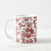 Elegant  Red Toile Fox Rabbits in Woodland Koffiemok (Links)
