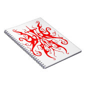 Elegant Red Tribal Mask Abstract Design Notitieboek (Rechterzijde)