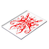 Elegant Red Tribal Mask Abstract Design Notitieboek (Linkerzijde)